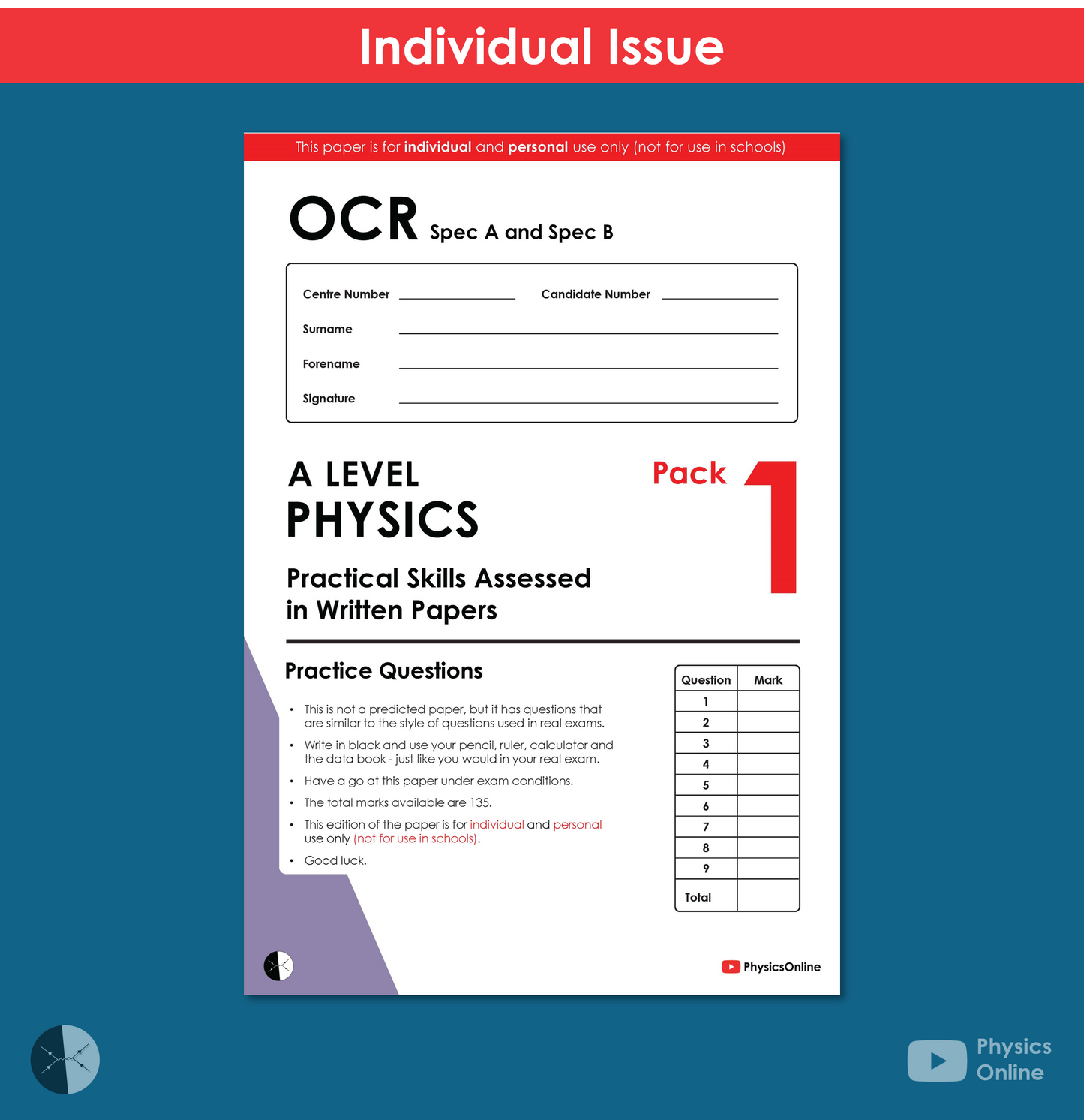 OCR A Level Practical Skills - Multipack (for Individuals)