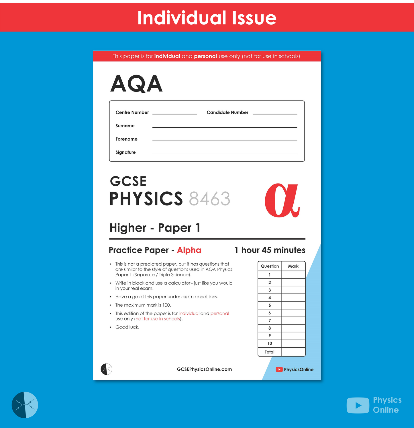 AQA GCSE Paper 1 - Alpha (for Individuals)
