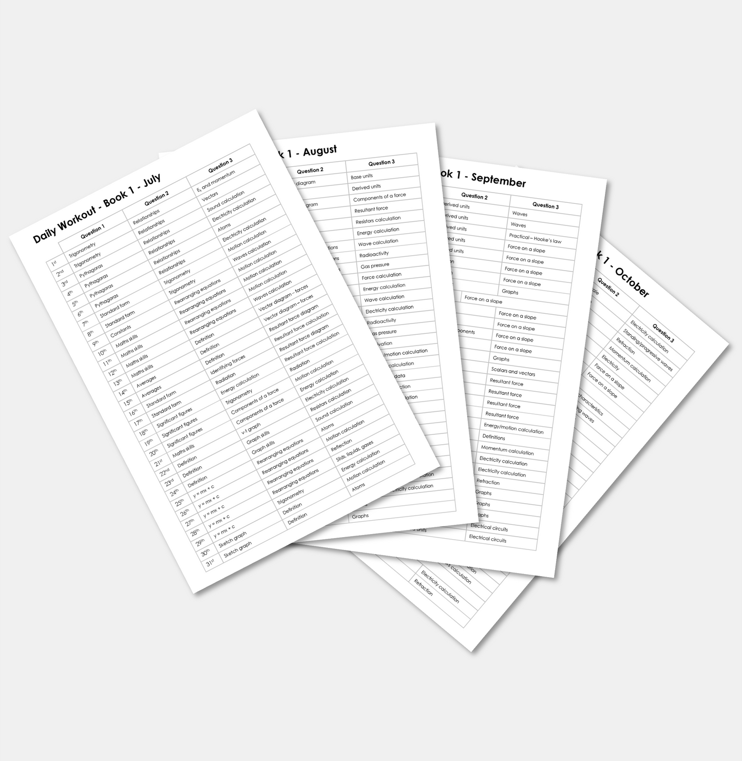 Daily Workout Book 1 - A Level Digital Download (for Individuals)