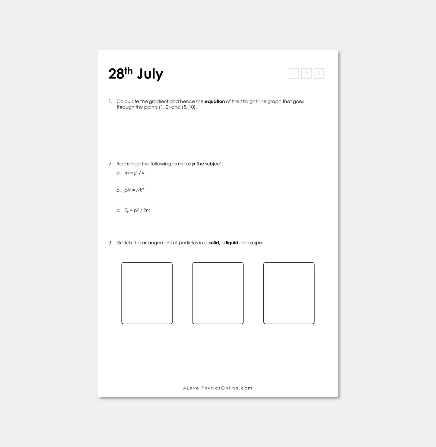 Daily Workout Book 1 - A Level Digital Download (for Individuals)