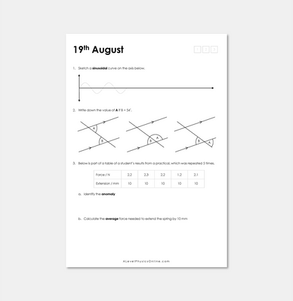 Daily Workout Book 1 - A Level Digital Download (for Individuals)