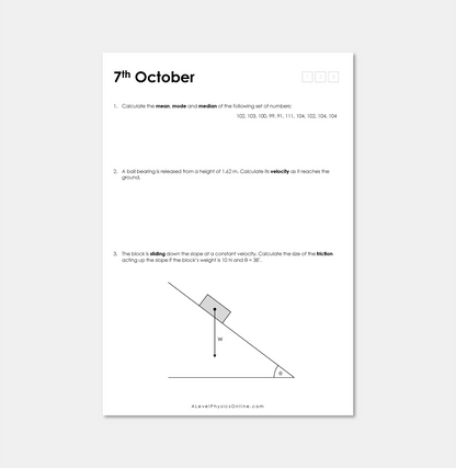 Daily Workout Book 1 - A Level Digital Download (for Individuals)