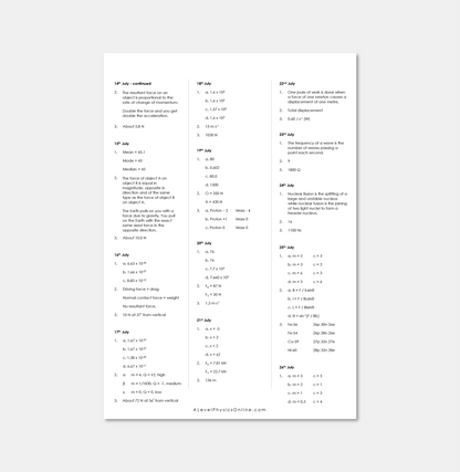 Daily Workout Book 1 - A Level Digital Download (for Individuals)