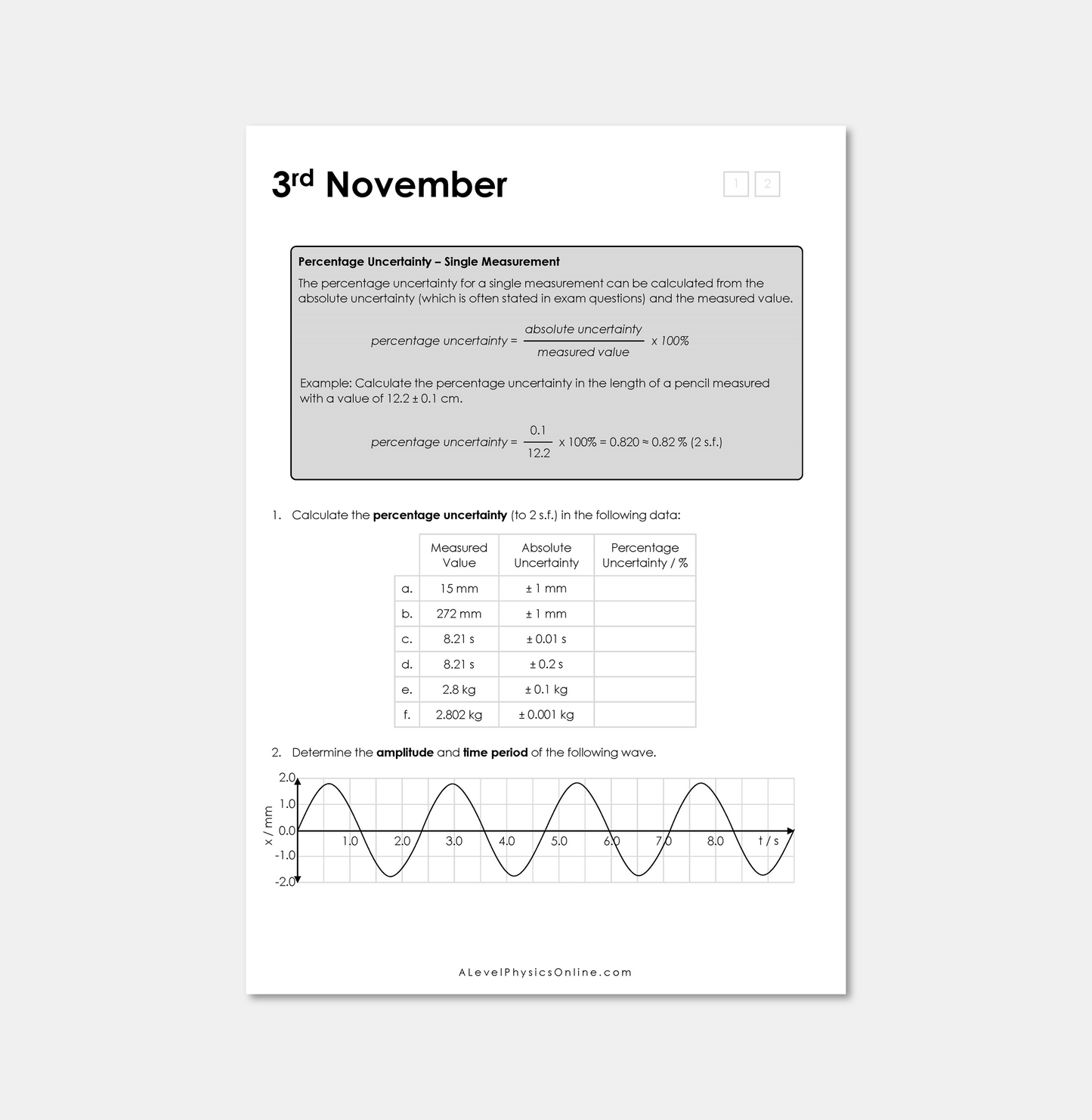 Daily Workout Book 2 - A Level Digital Download (for Individuals)