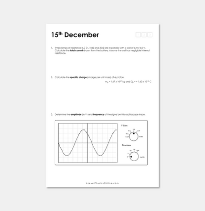 Daily Workout Book 2 - A Level Digital Download (for Individuals)