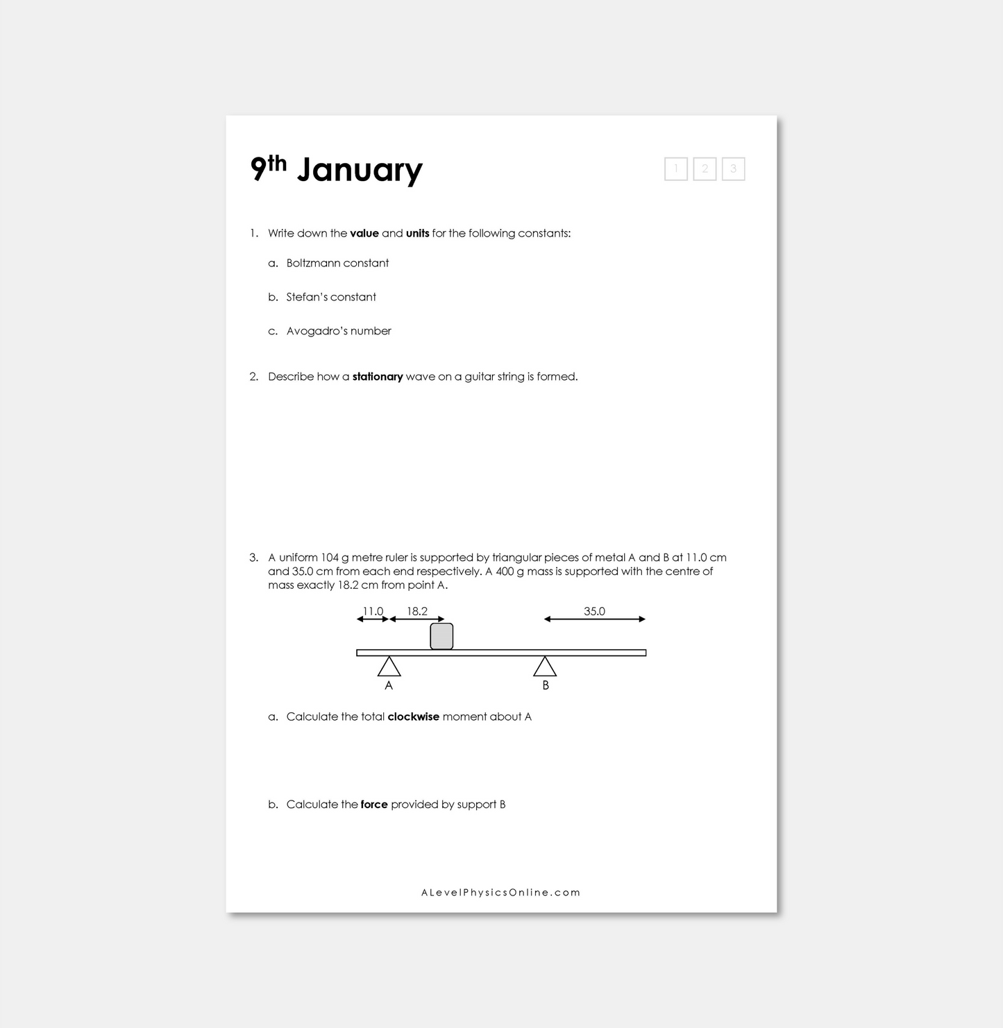 Daily Workout Book 2 - A Level Digital Download (for Individuals)