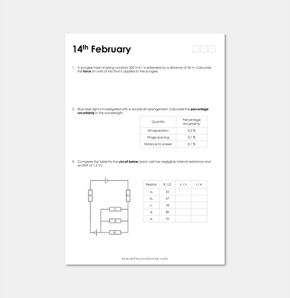 Daily Workout Book 2 - A Level Digital Download (for Individuals)