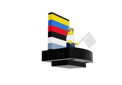Physics Online Teacher Desk Minifigure + Base