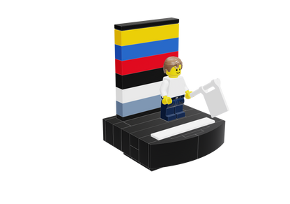 Physics Online Teacher Desk Minifigure + Base