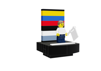 Physics Online Teacher Desk Minifigure + Base