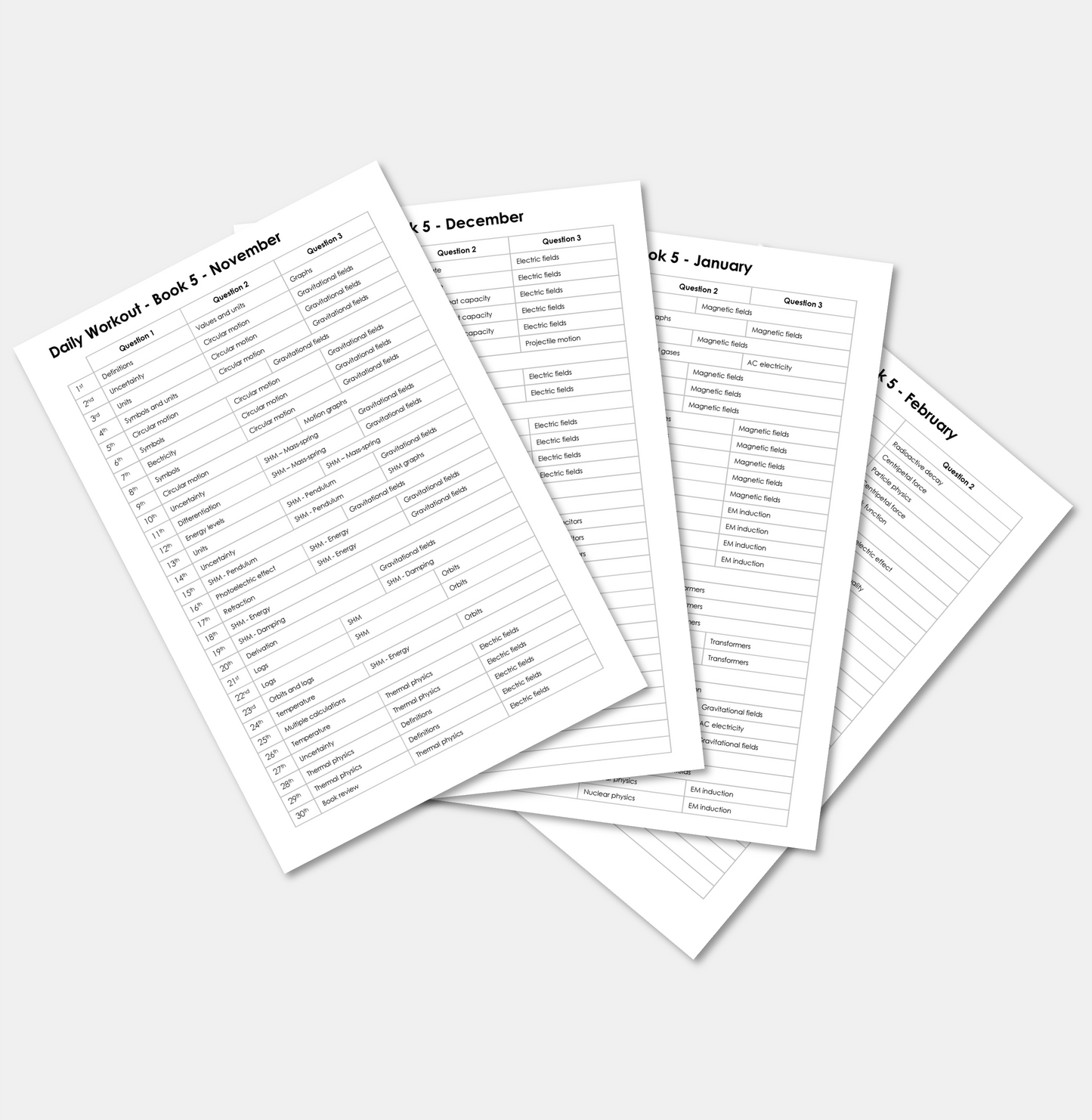 Daily Workout Book 5 - A Level Digital Download (for Individuals)