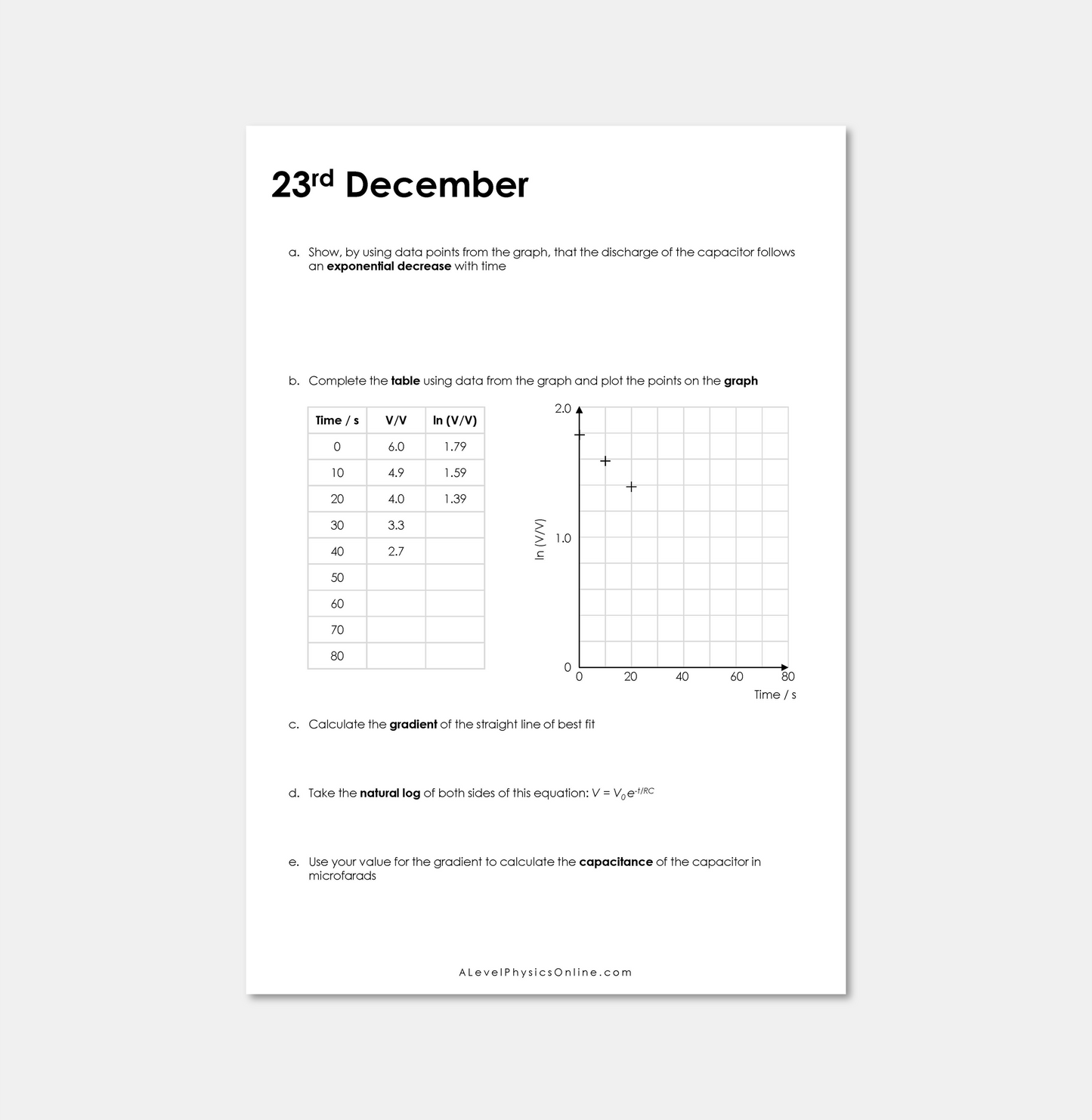 Daily Workout Book 5 - A Level Digital Download (for Individuals)