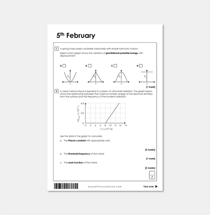 Daily Workout Book 5 - A Level Digital Download (for Individuals)