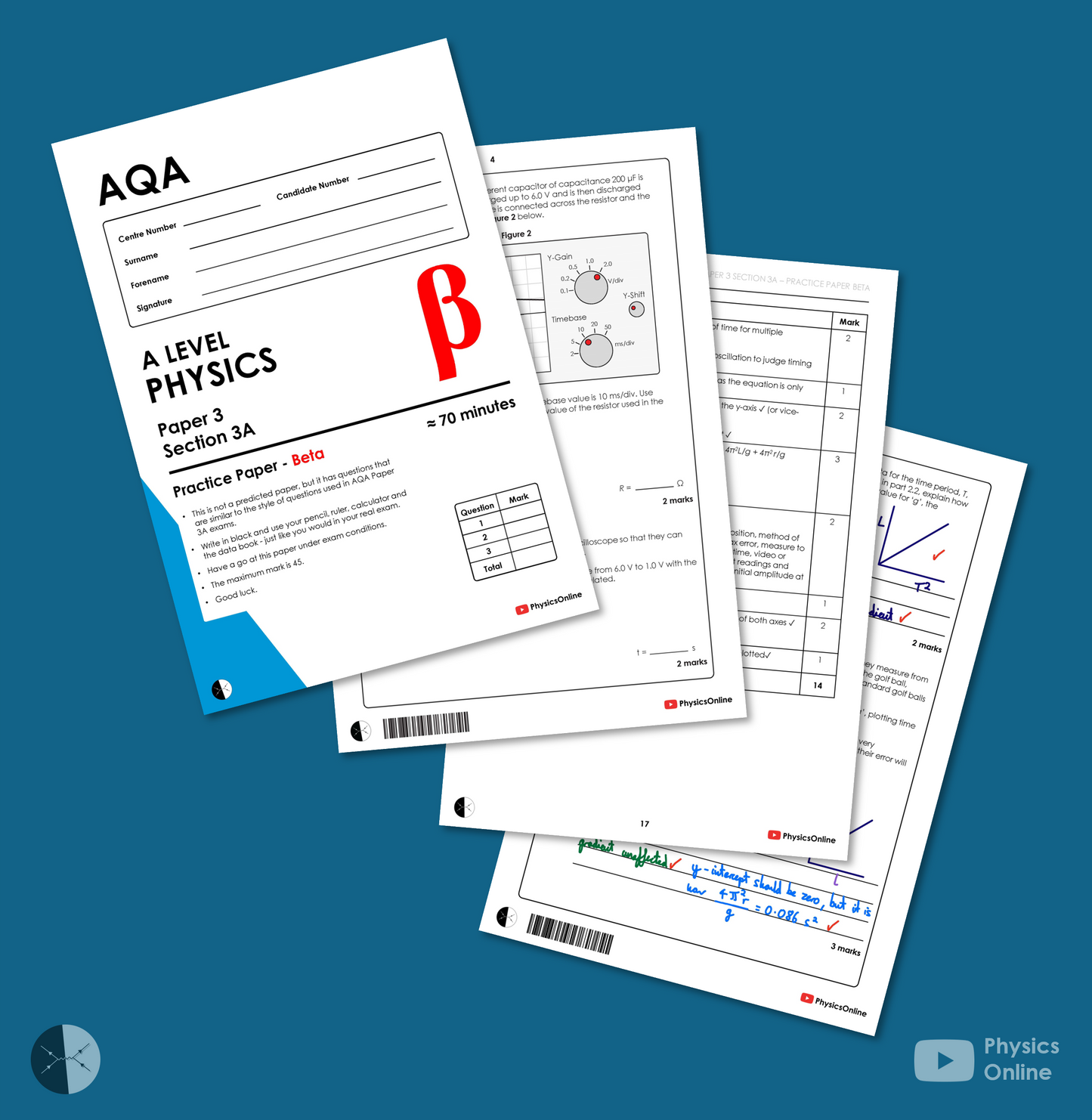 AQA Practice Paper | 3A - Beta | Teacher Issue | A Level Physics