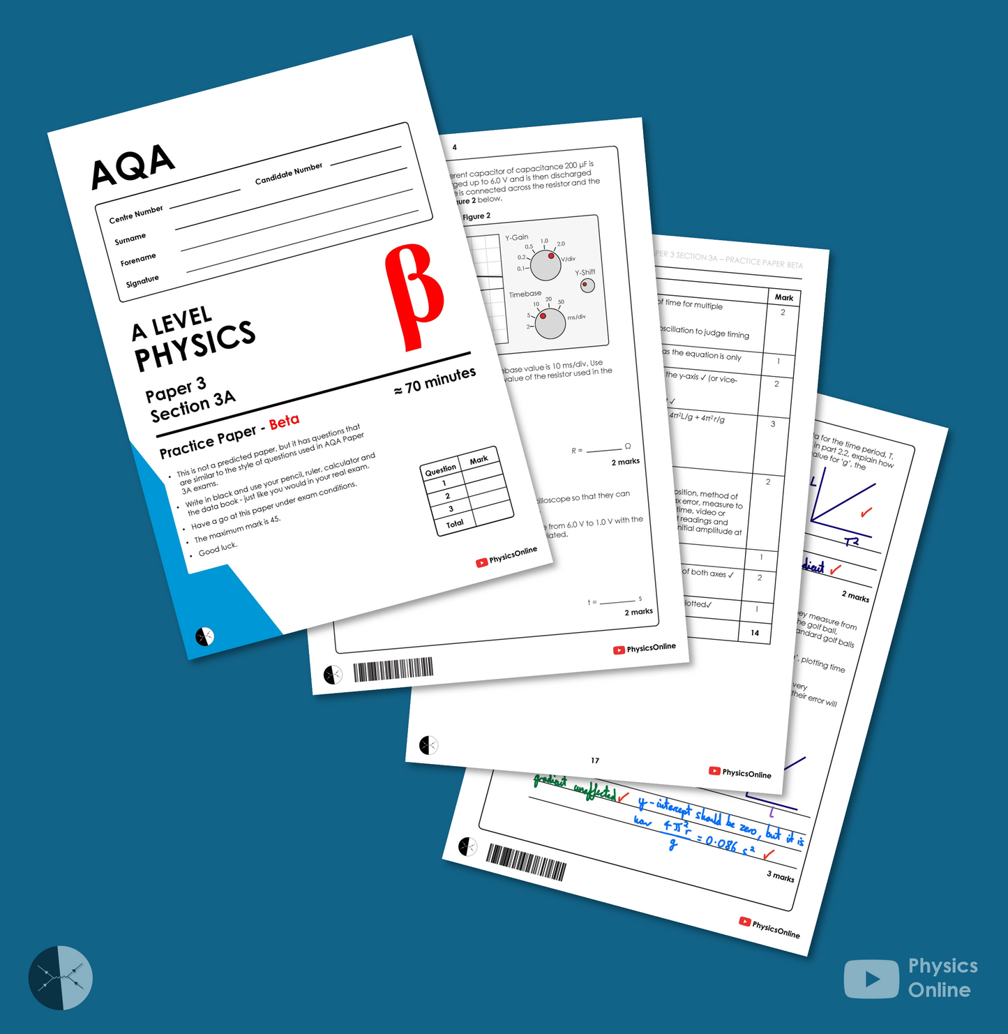 AQA Practice Paper | 3A - Multipack | Teacher Issue | A Level Physics