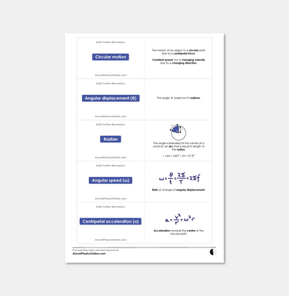 AQA A Level Flashcards - The Entire Physics Course (for Individuals)