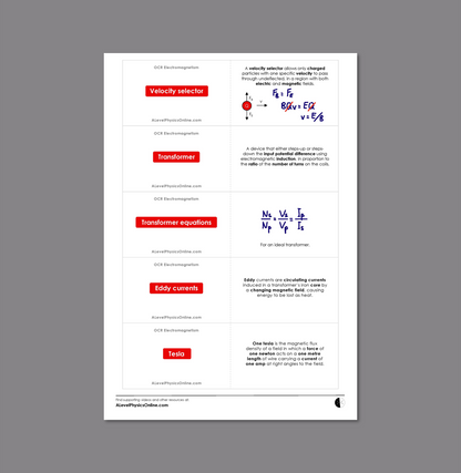 OCR A Level Flashcards - The Entire Physics Course (for Teachers)