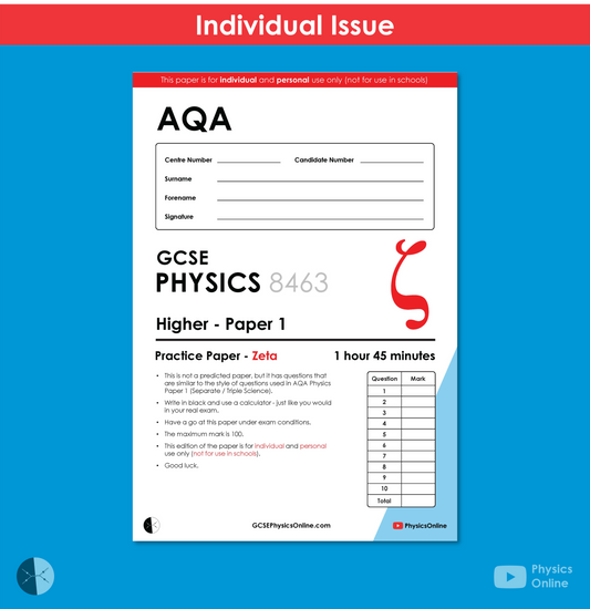 AQA Practice Paper | Paper 1 - Zeta | Individual Issue | GCSE Physics