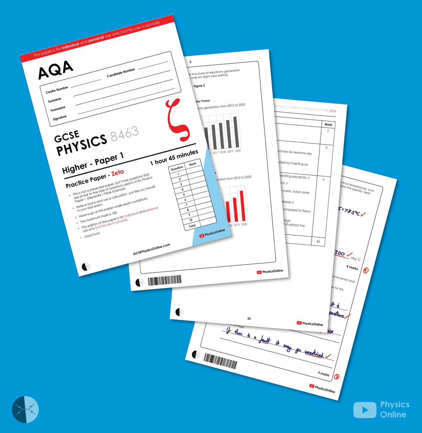 AQA Practice Papers | Complete Megapack | Paper 1 and 2 | Individual Issue | GCSE Physics