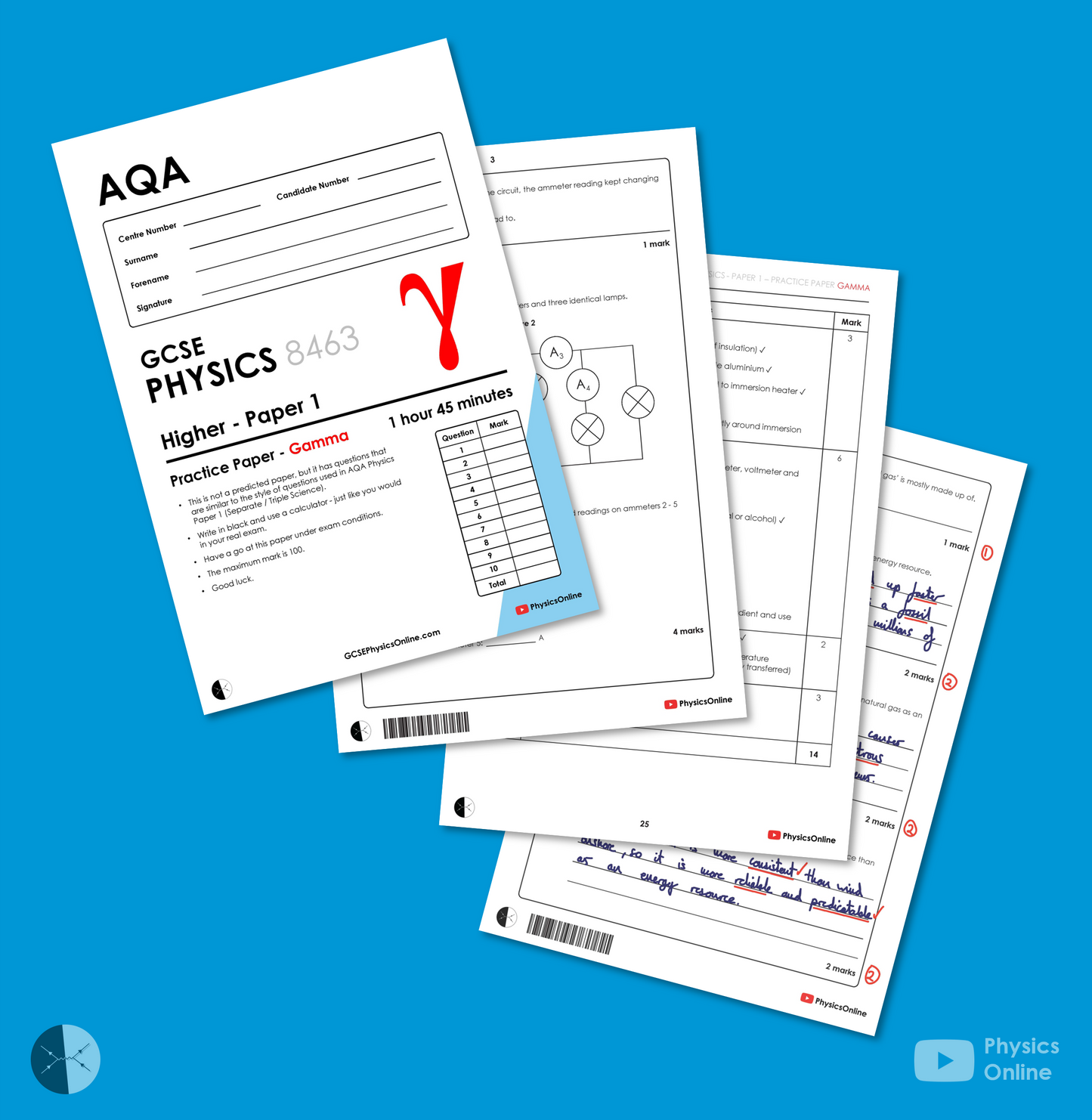 AQA Practice Paper | Paper 1 - Gamma | Teacher Issue | GCSE Physics