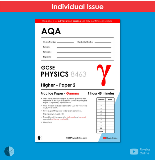 AQA Practice Paper | Paper 2 - Gamma | Individual Issue | GCSE Physics