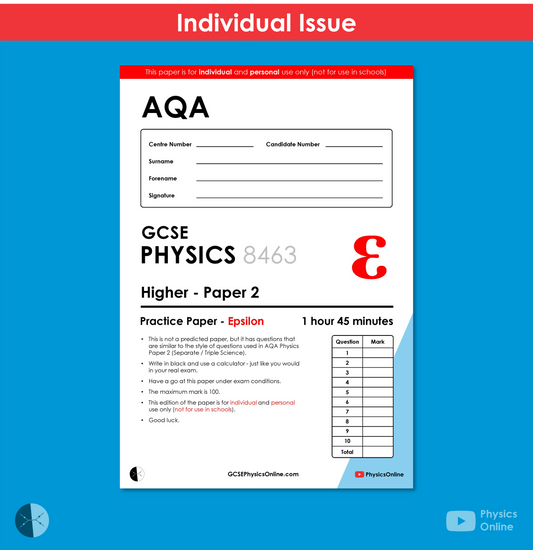 AQA Practice Paper | Paper 2 - Epsilon | Individual Issue | GCSE Physics