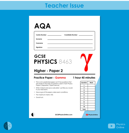 AQA Practice Paper | Paper 2 - Gamma | Teacher Issue | GCSE Physics