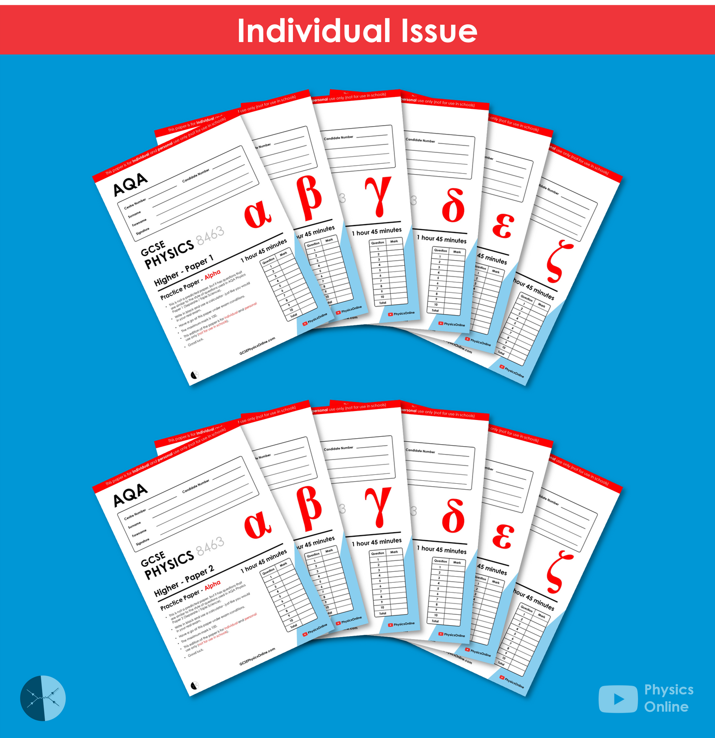 AQA Practice Papers | Complete Megapack | Paper 1 and 2 | Individual Issue | GCSE Physics